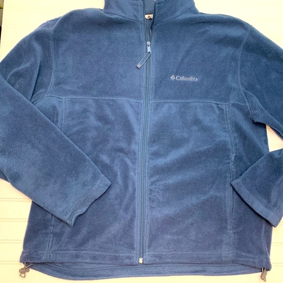 Columbia navy blue zip front fleece with pockets XL - Picture 1 of 7
